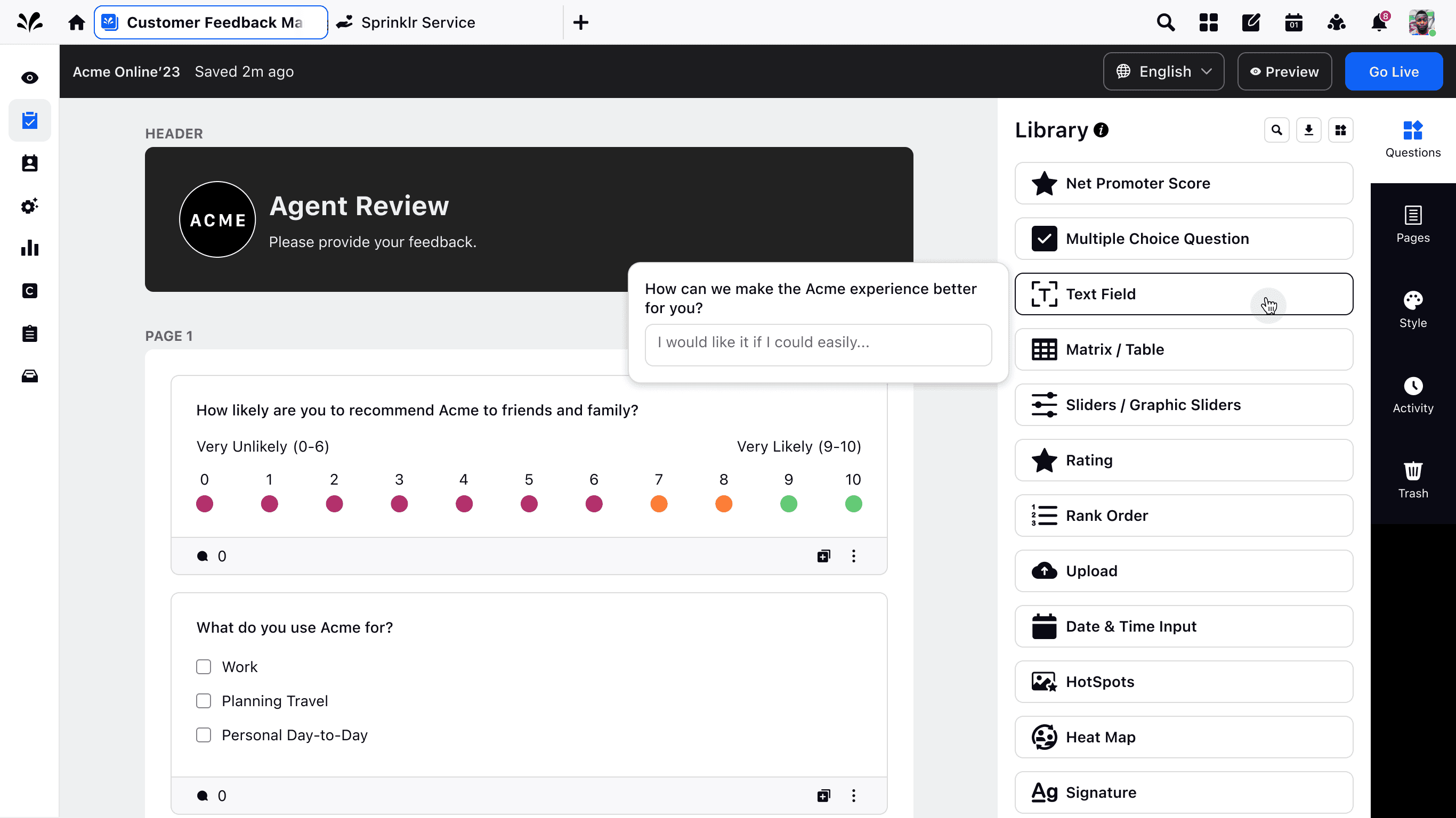 Enterprise Survey Builder