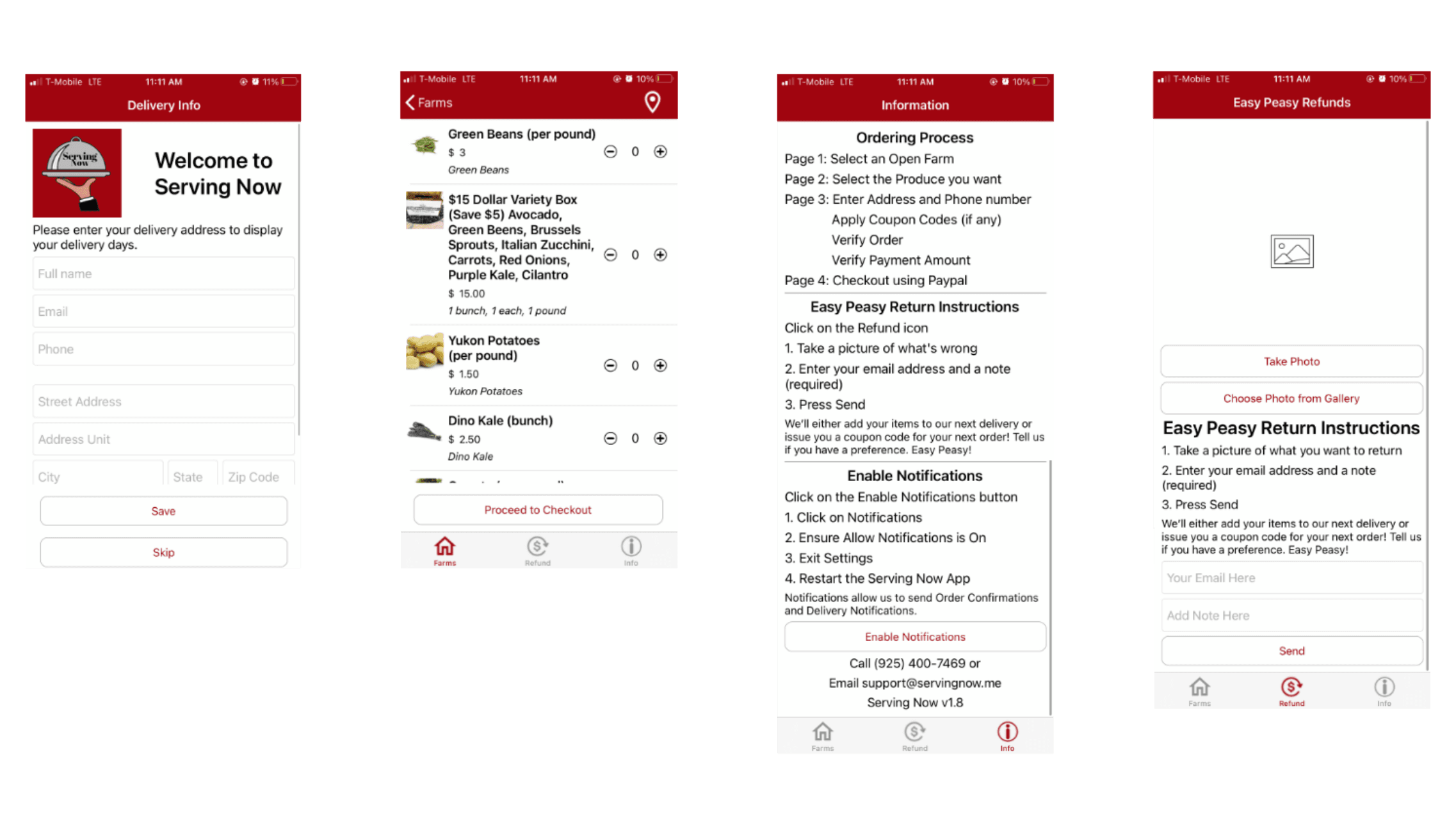 Before: underdeveloped app