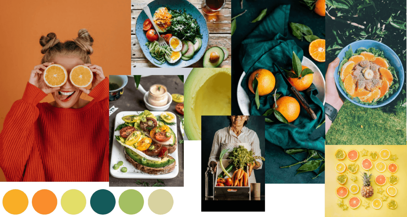 Moodboard expressing vitality and freshness